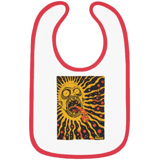 Screaming Sun Face with Trippy Tongue Bibs