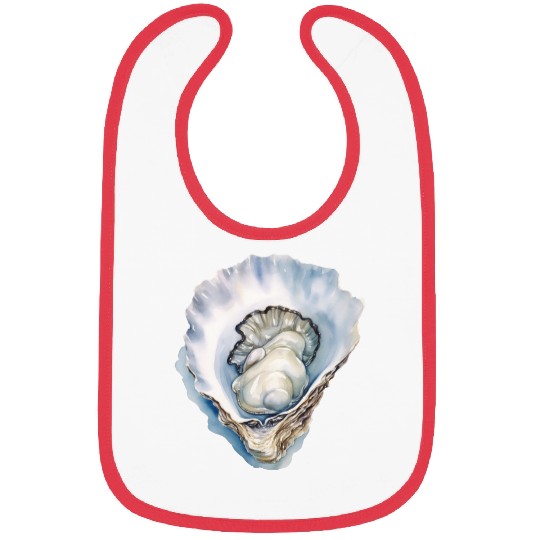 Watercolor Oyster Shell Bibs