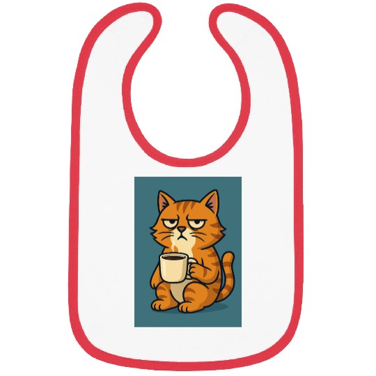 Grumpy Cat with Coffee Bibs