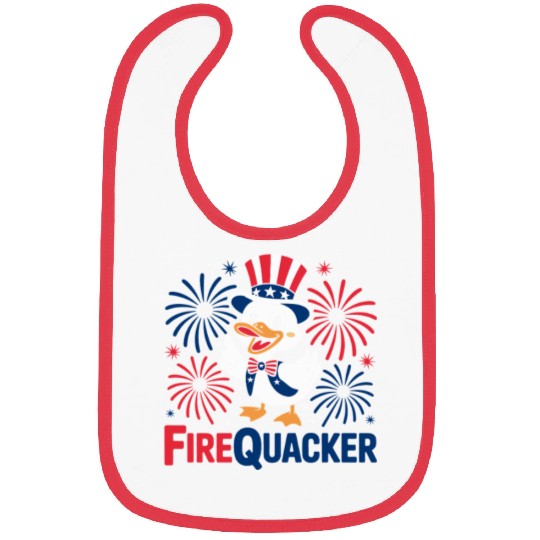 Womens Duck Firequacker Patriotic Fourth of July I Bibs