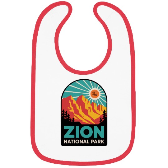 Zion National Park Retro Sunset Art Bibs
