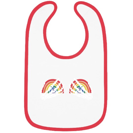 LGBTQ Skeleton Hand Rainbow Bibs