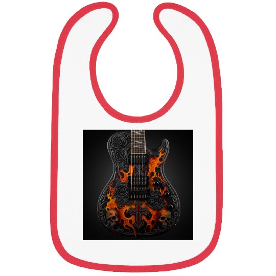 Gothic Guitar Sticker Bibs