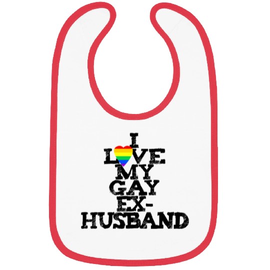 Rainbow Heart I Love My Gay Ex-Husband LGBTQ+ Ally Bibs