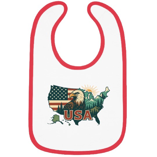 USA Eagle - Patriotic Bibs