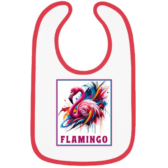 Graffiti Flamingo Explosion Bibs
