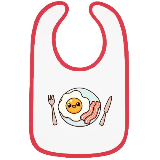 Whimsical Sunny Side Fried Egg Design Bibs
