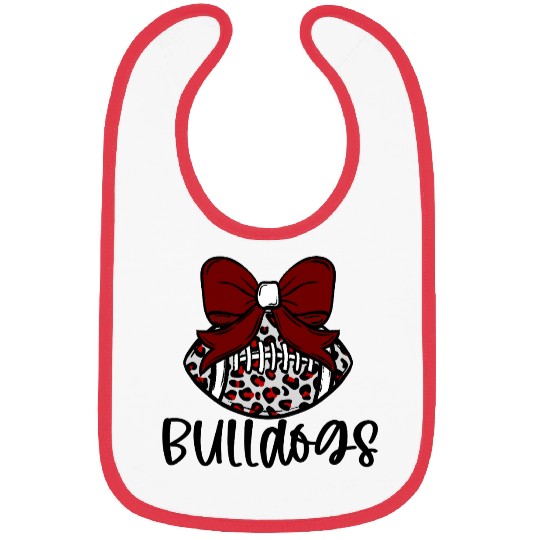 Coquette Bow Leopard Football Bibs