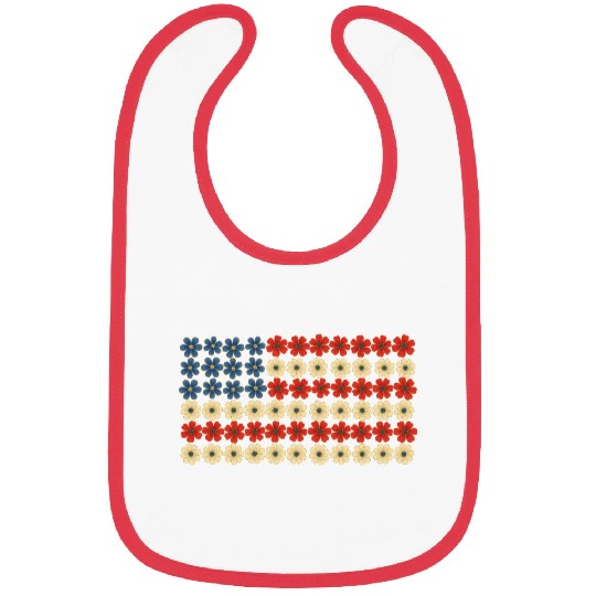 4th of July Flag Flower Bibs