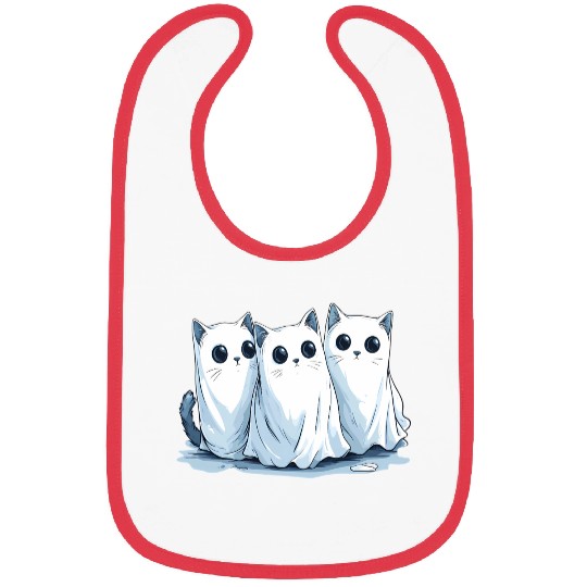 Funny Ghost Cat Bibs