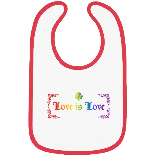 Love is love - elegant rainbow decorative design Bibs