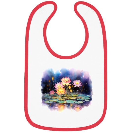 Retro Zen Lotus Firefly Night Bibs