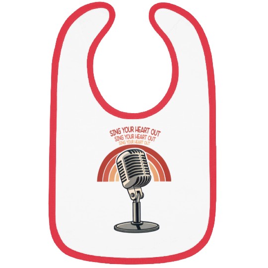 Sing Your Heart Out Microphone Crooner Retro 50s Bibs