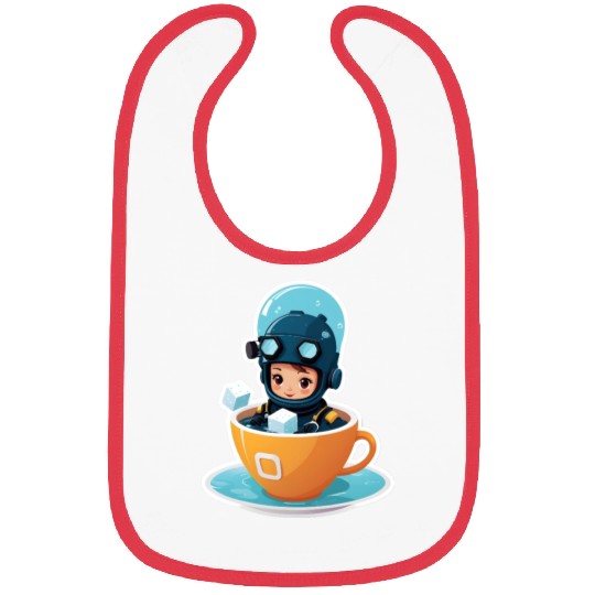 Diver Coffee Cup Fantasy Sticker. Bibs