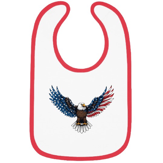 us flag colored eagle Bibs