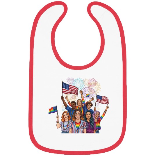 lgbt community raibow with us flag Bibs