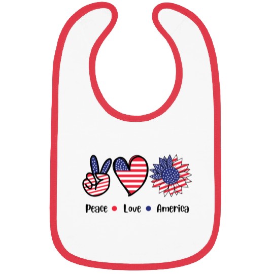 Peace Love America Bibs