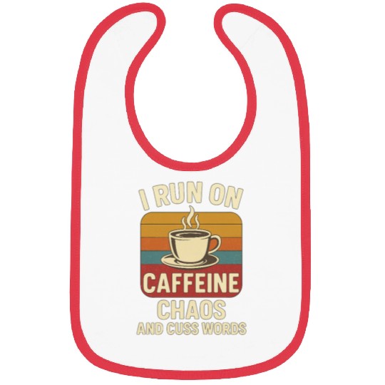 Caffeine Chaos Retro Design Bibs