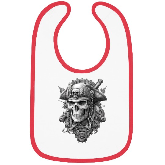Pirate Skull Bibs