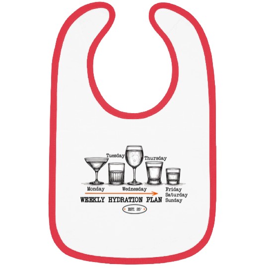 Funny Drinking Schedule Cocktail Humor Gift Bibs