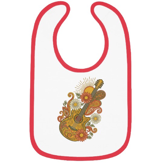 Groovy Guitar Sunset Bibs
