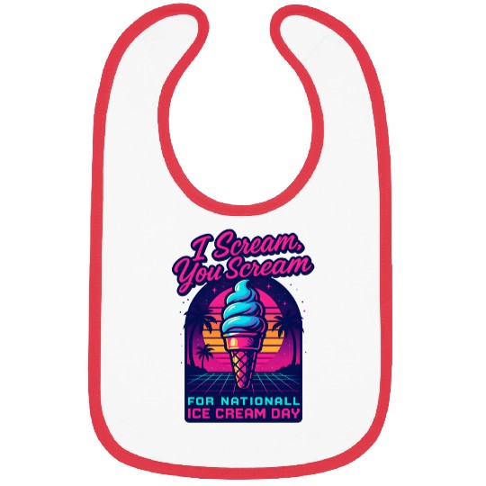 Scream, You Scream National Ice Cream Day Retro Bibs
