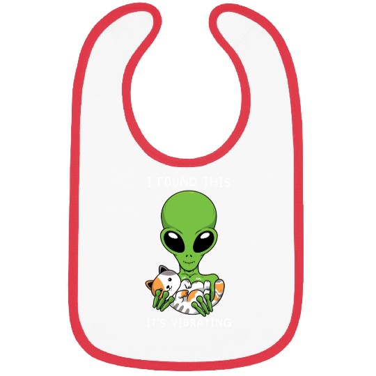 Alien Holding Cat Funny Meme Bibs