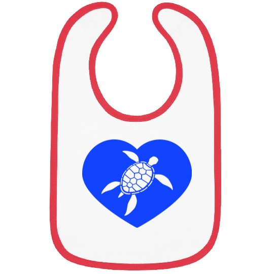 Turtle I Love Heart Symbol Logo Cute Cool Lover Bibs
