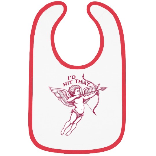 Pink Cupid Valentine's Day Design Bibs