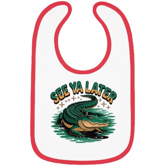 See Ya Later Alligator Retro Gator Joke Bibs
