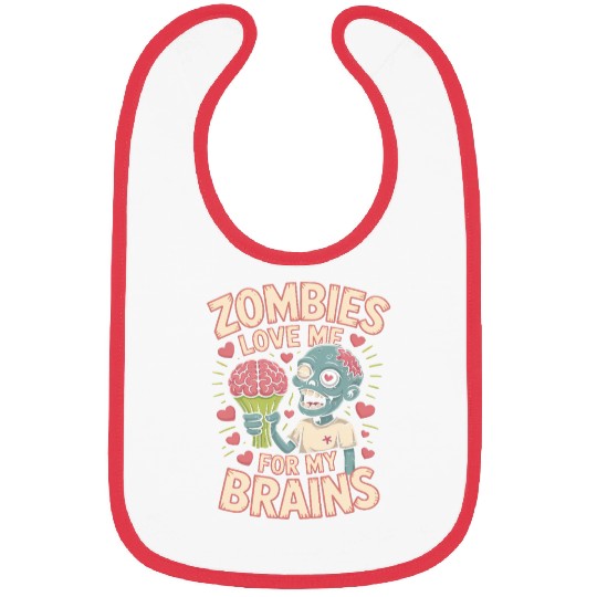 Zombies Love Me for My Brains Halloween Bibs