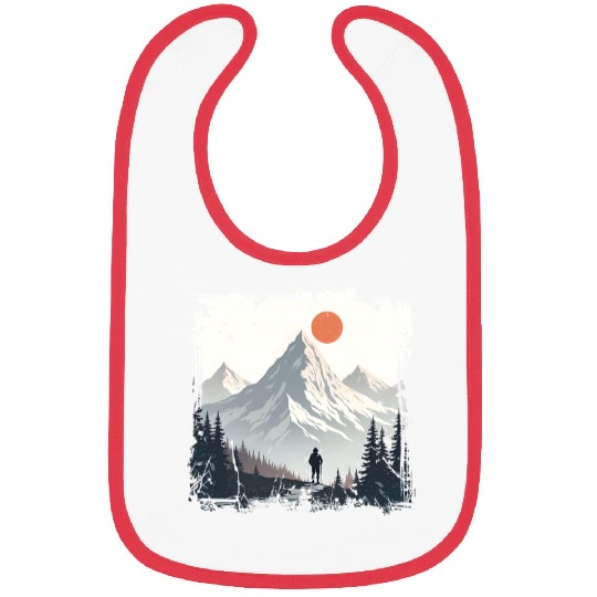 Serene Mountain Wilderness Scene Bibs
