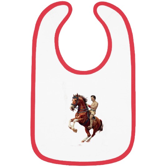 Wild West Glory – Vintage Mustached Cowboy on Rear Bibs