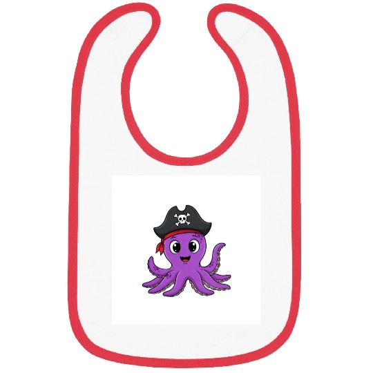 Friendly Octopus Pirate Bibs -Cute Ocean Animal