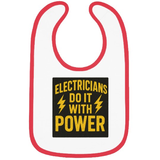 Electricians Do It With Power  Yellow Black Bibs