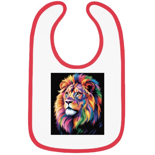 Pride and Power – Majestic Rainbow Lion Head Bibs