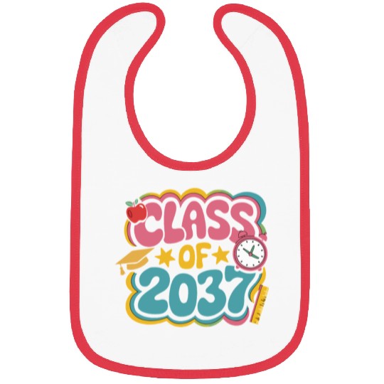 Class of 2037 Grow With Me, groovy back to school Bibs