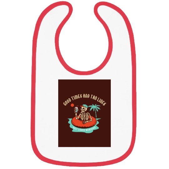 Brown Hand Drawn Skull Summer Bibs 20250706