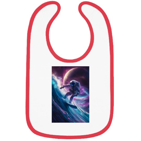 Galactic Surfing Astronaut Bibs