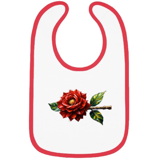 Crimson Rose Bloom – Botanical Clipart Bibs