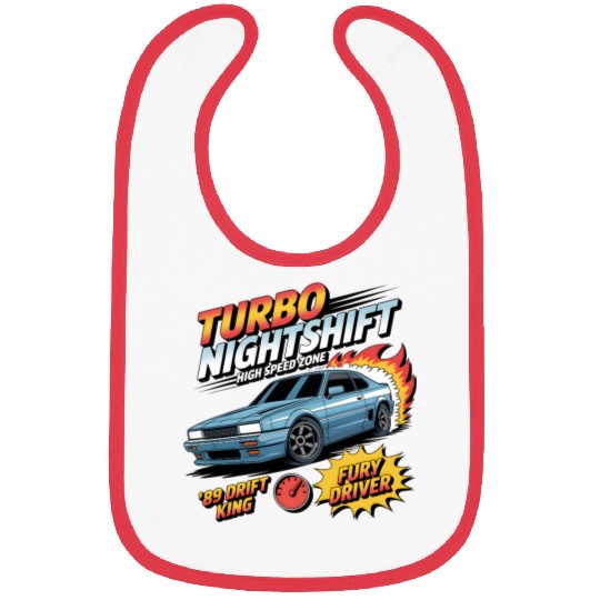 Retro Drift Car Flames - Turbo Street Racing Bibs