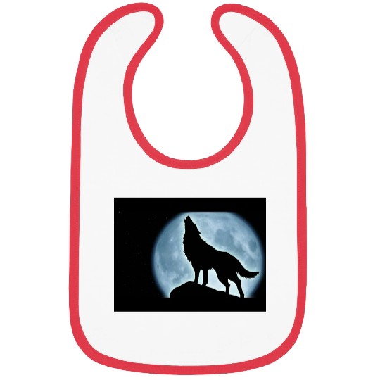 Wolf howling in the moonlight Bibs