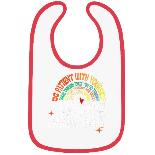 Healing Journey Positive Retro Typography Bibs
