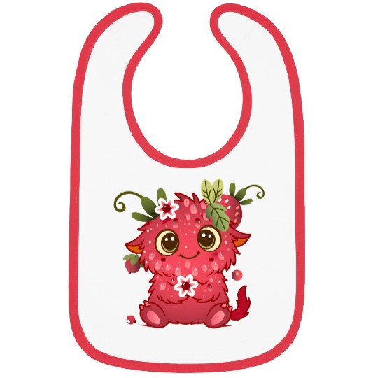 Cute Monster in Raspberry Design Bibs