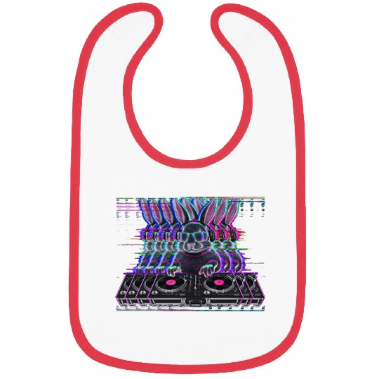 Cyberpunk Neon Beat DJ Rabbit Bibs