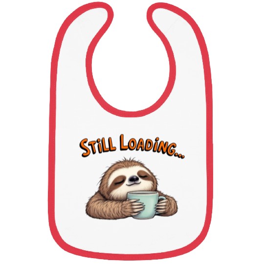 Relaxed Sloth Morning Coffee Design Bibs