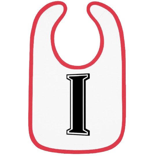 Elegant Monogram Letter I Design Bibs