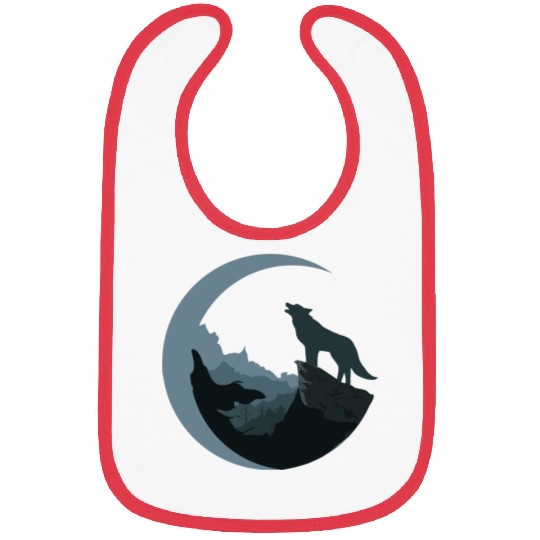 Wolf Moon Silhouette Bibs