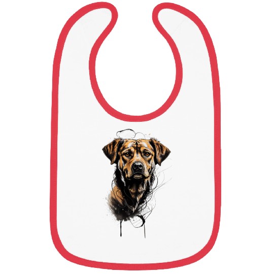 Realistic German Shepherd Portrait Bibs
