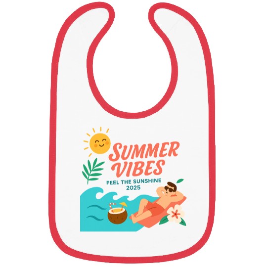 Summer Vibes Sunshine Illustration Bibs